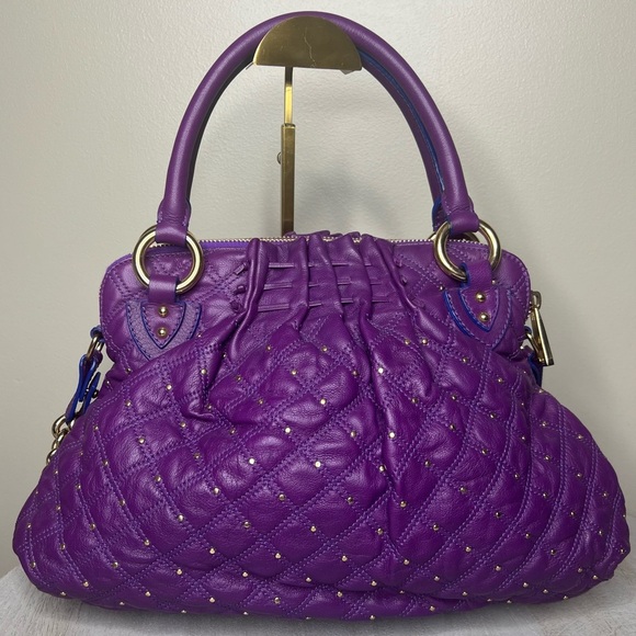 Marc Jacobs Stardust Cecilia Quilted Leather Studded Satchel - Picture 3 of 13